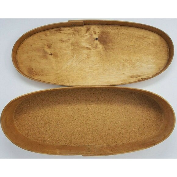 Vintage Bamboo Oval Storage Box Hand Painted Fruit Design Signed 16" Tole Decor - Picture 9 of 10